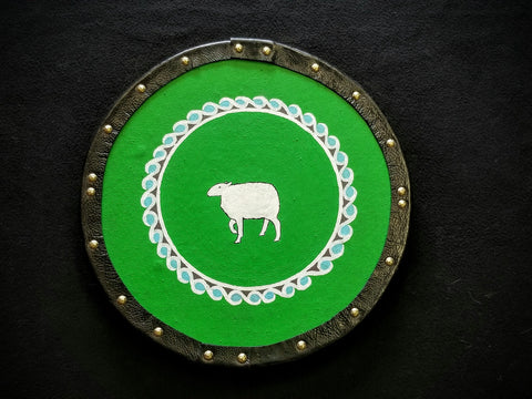 Custom - Targe Shield - Green Scottish Sheep