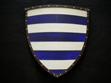 Painted - Heater Shield (Small) - Blue & White - Barred