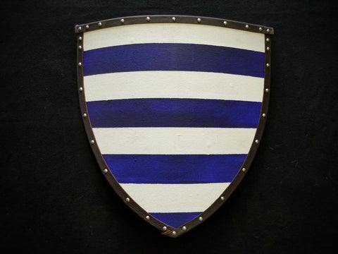 Painted - Heater Shield (Small) - Blue & White - Barred