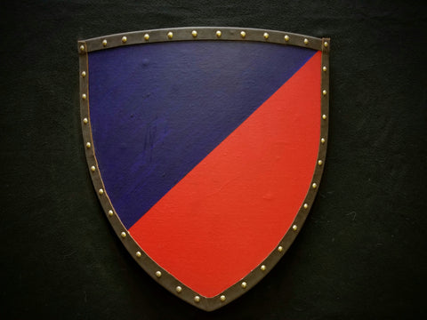 Painted - Heater Shield (Small) - Red & Blue - Bend Sinister