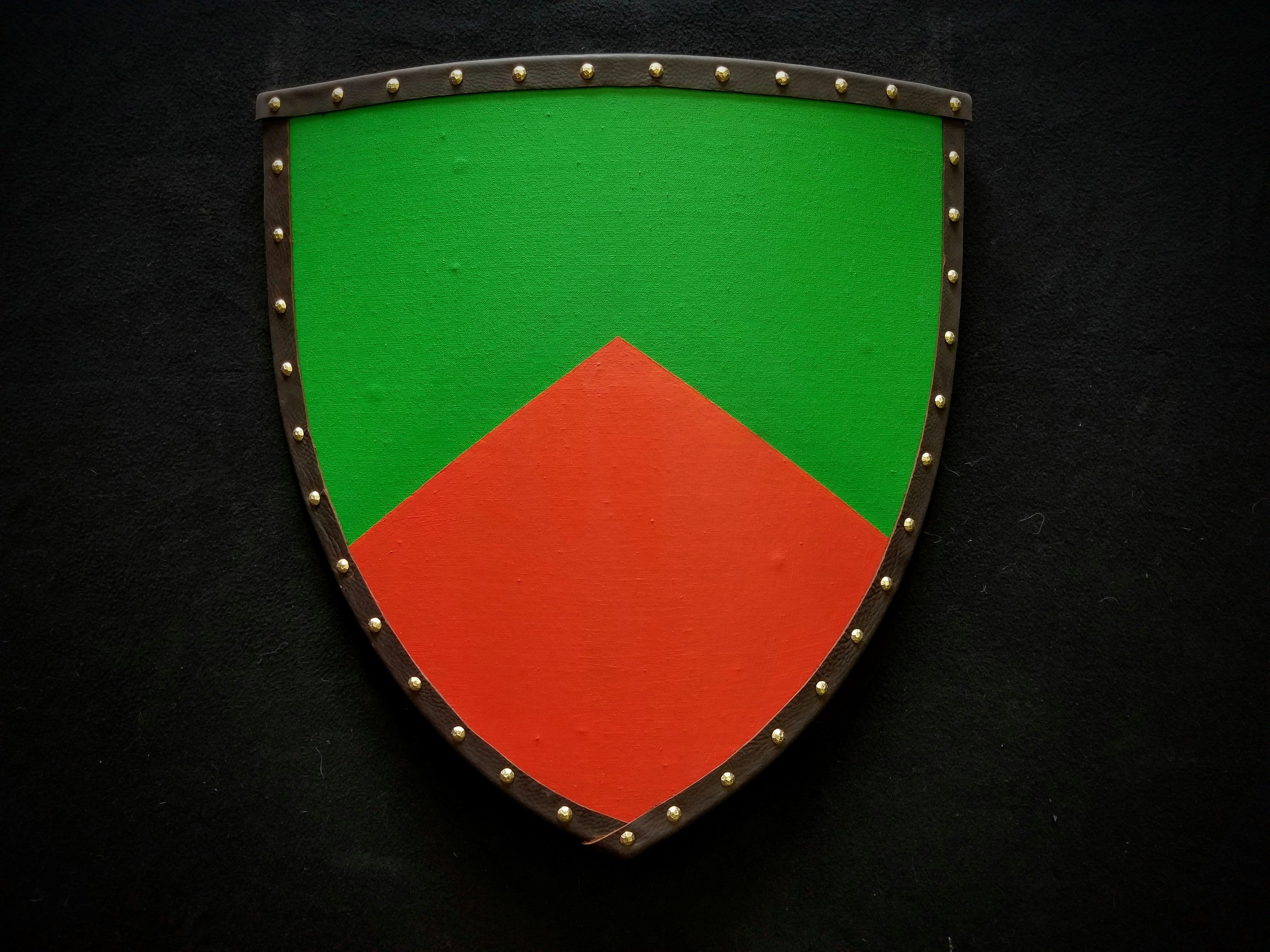 DAC Custom - Painted - Heater Shield (Small) - Green & Orange - Chevron