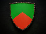 Painted - Heater Shield (Small) - Green & Orange - Chevron