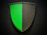 Painted - Heater Shield (Small) - Green & Black - Per Pale
