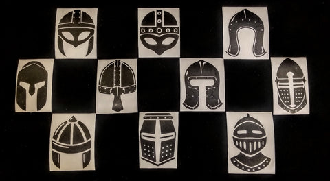 Sticker Set - 10 pc Medieval Helmets