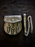Leather Sporran with Celtic Knotwork & Snap Closure