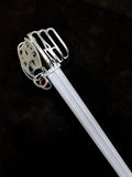 Custom Black Fencer V6 Basket Hilted Broad Sword Trainer - Edge Shaped