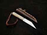 Viking Small Seax Knife with Engraved Bone Handle