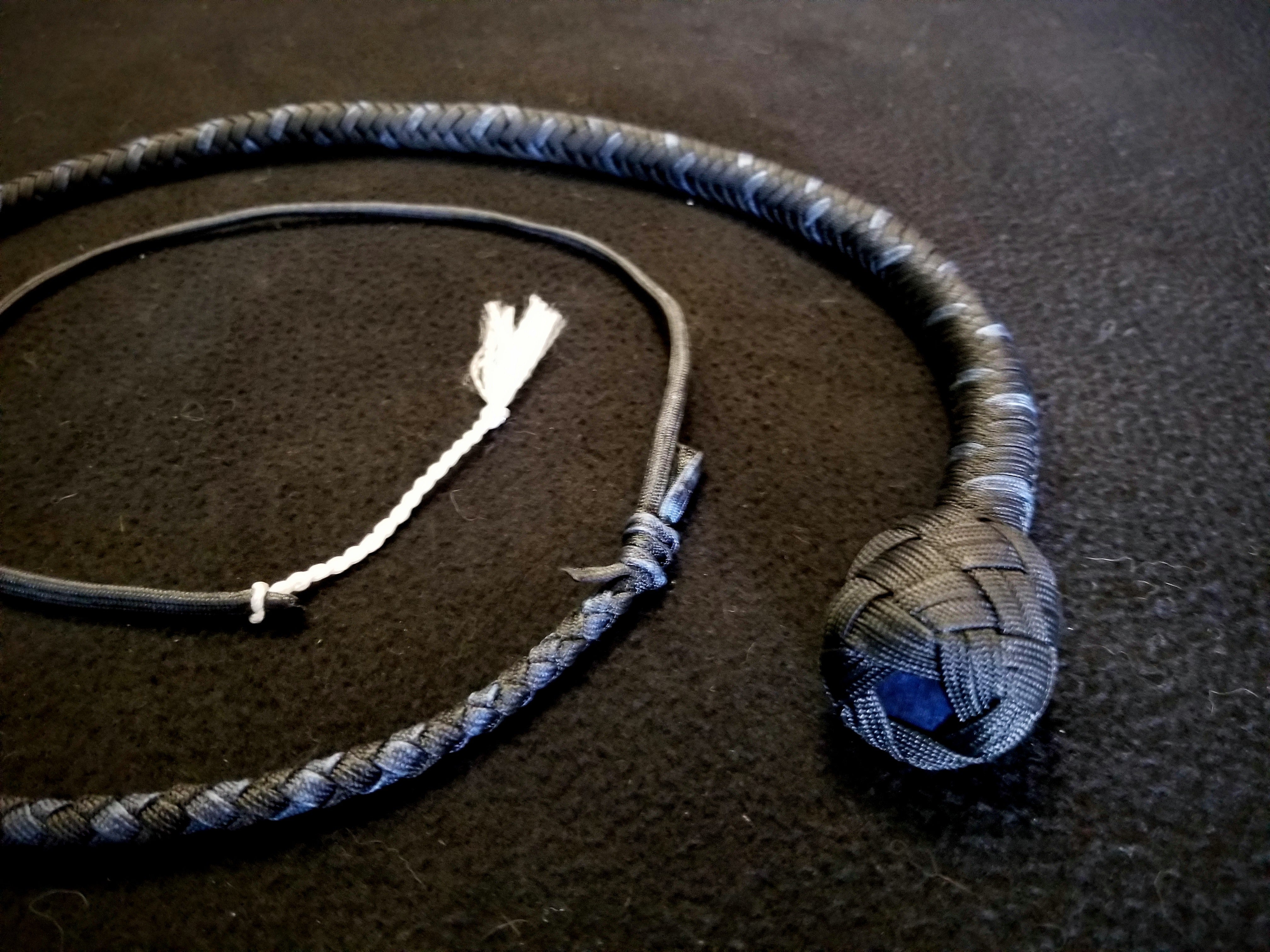 3 Foot Paracord Pocket Whip - Navy Blue / Black