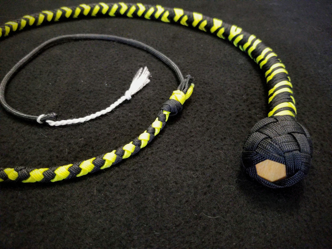 3 Foot Paracord Pocket Whip - Yellow / Black