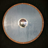 Standard - Viking Round Shield - Stained With Leather Tacked Edge