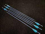 Hand Fletched Target Point Arrows - Blue / White (40 - 45# @ 31") (Set of 6)