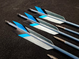 DAC Custom - Hand Fletched Target Point Arrows - Blue / Grey Splice (30 - 35# @ 31") (Set of 6)