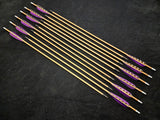 DAC Custom - Hand Fletched Target Point Arrows - Purple / Barred (30 - 35# @ 31") (Set of 12)