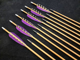 DAC Custom - Hand Fletched Target Point Arrows - Purple / Barred (30 - 35# @ 31") (Set of 12)