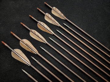 DAC Custom - Hand Fletched Target Point Arrows - Brown / Barred (25 - 30# @ 31") (Set of 6)