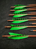 Hand Fletched Target Point Arrows - Brown / Green (25 - 30# @ 31") (Set of 12)