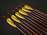 DAC Custom - Hand Fletched Target Point Arrows - Red / Yellow (30 - 35# @ 31") (Set of 12)