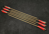 DAC Custom - Hand Fletched Target Point Arrows - Natural / Red (40 - 45# @ 31) (Set of 6)