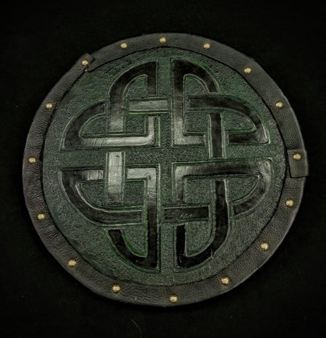 Custom - Targe Shield - Green and Black Celtic Knot