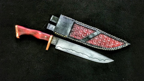 Custom - San Mai Bowie Knife with Copper Guard