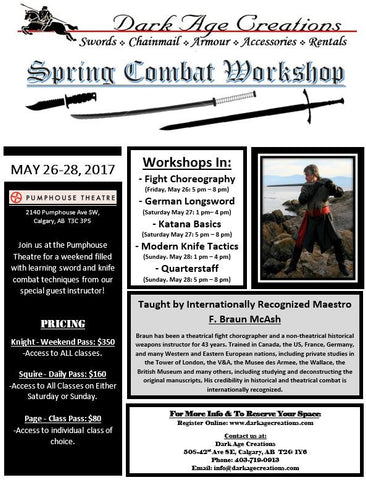 Spring Combat Workshop Sign Up - Sunday Only Pass