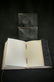 Large Black Etched Leather Book