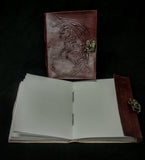 Large Dragon Etched Leather Book