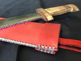 Custom - Langseax with Filled Spine and Red Leather Sheath