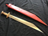 Custom - Langseax with Filled Spine and Red Leather Sheath